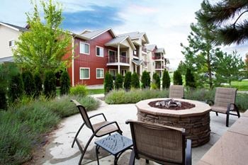 Pine Valley Ranch Apartments Spokane, Washington Outside Patio and Greenery